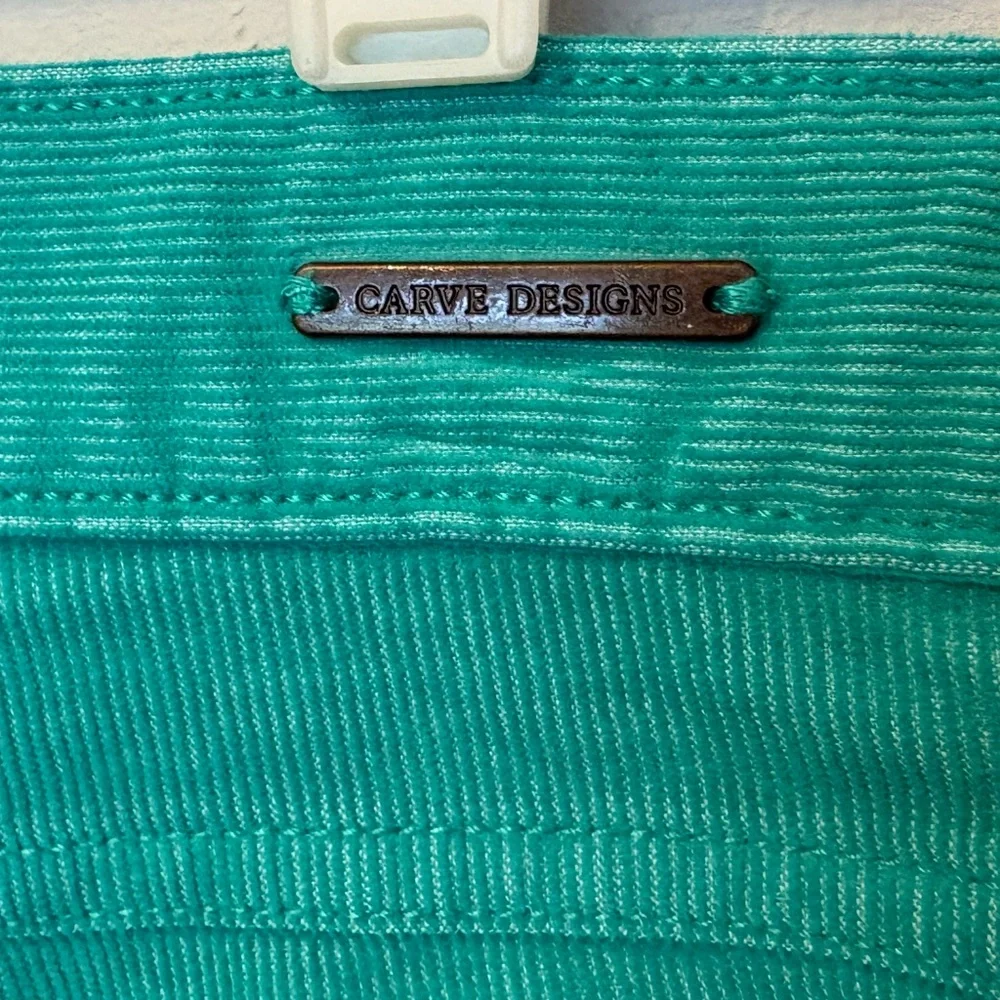 Carve Designs Teal Green Frayed-Hem Jean Shorts - Picture 5 of 7